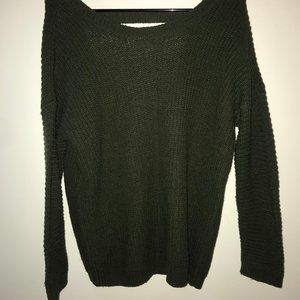 Forever 21 Open Back Knit Green Sweater